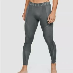 Under Armour Men's size MED Gray Project Rock Seamless Compression Leggings NWT